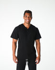 Black V-Neck Scrub Tee