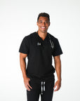 Black V-Neck Scrub Tee