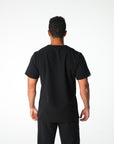 Black V-Neck Scrub Tee