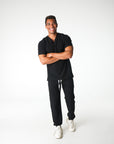 Black V-Neck Scrub Tee