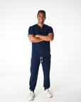 Navy V-Neck Scrub Tee