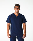 Navy V-Neck Scrub Tee