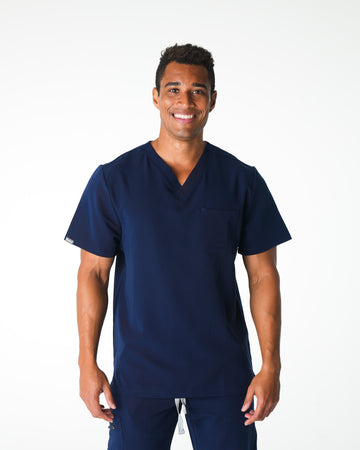 Navy V-Neck Scrub Tee