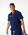 Navy V-Neck Scrub Tee