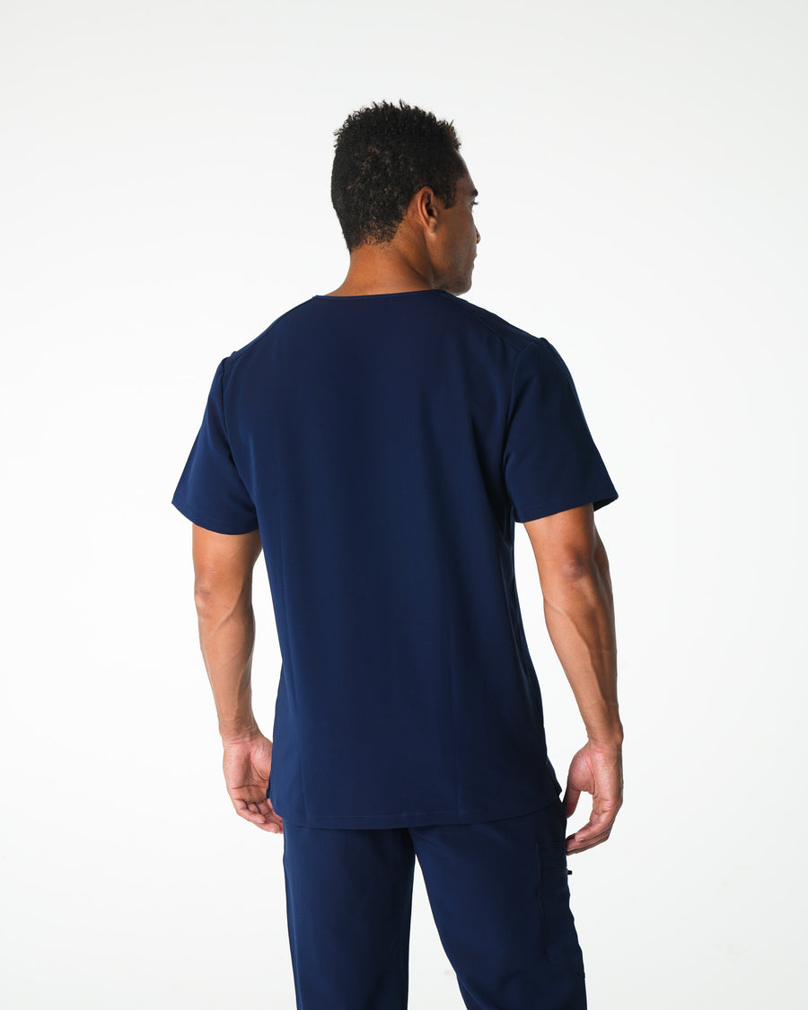 Navy V-Neck Scrub Tee