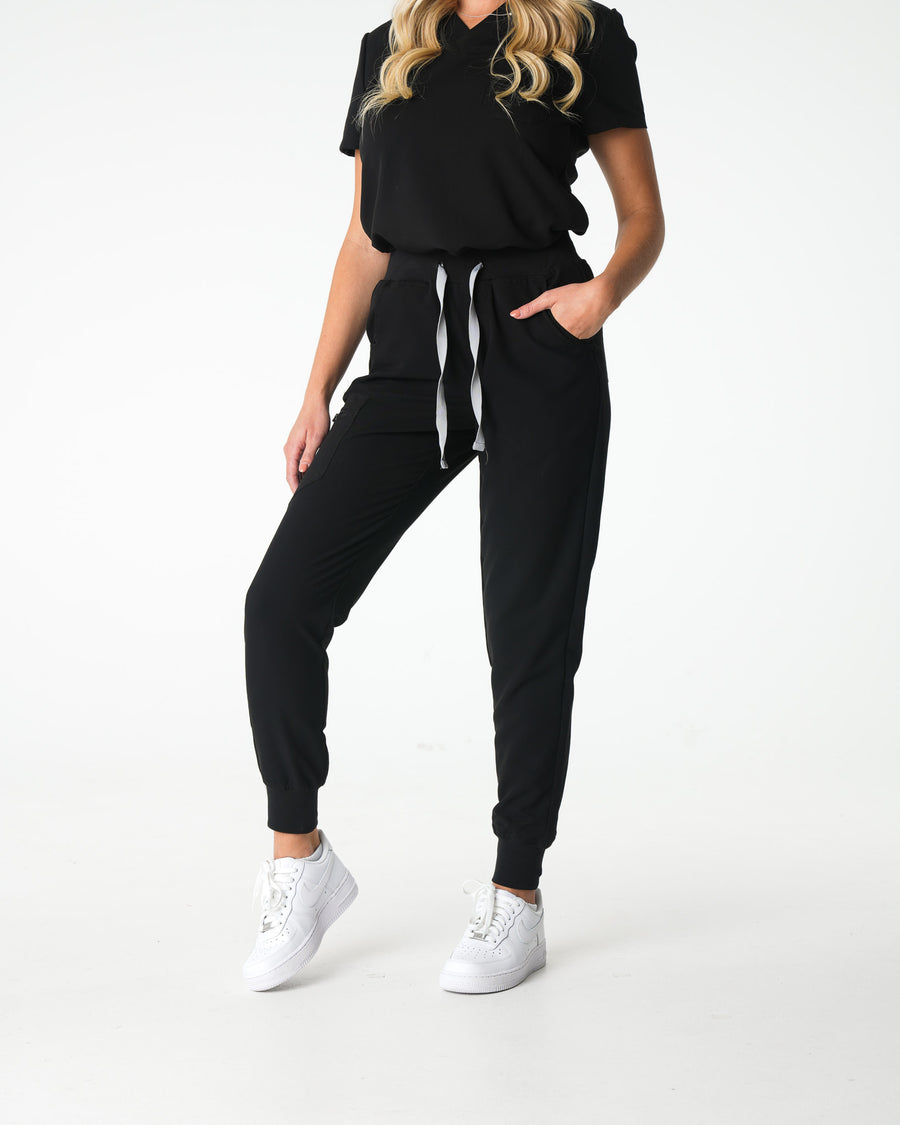 Black Jogger Scrub Pants