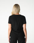 Black V-Neck Scrub Tee