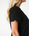 Black V-Neck Scrub Tee