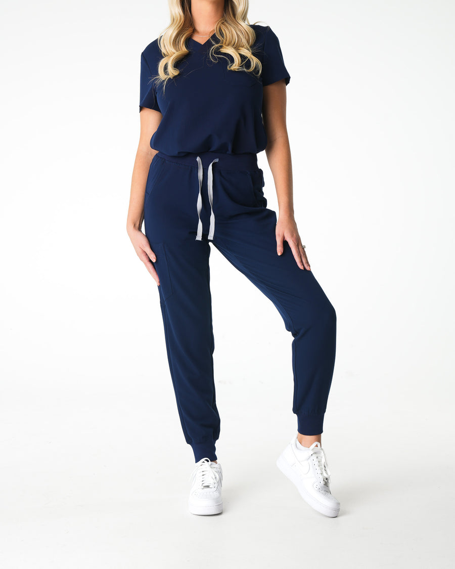 Navy Jogger Scrub Pants