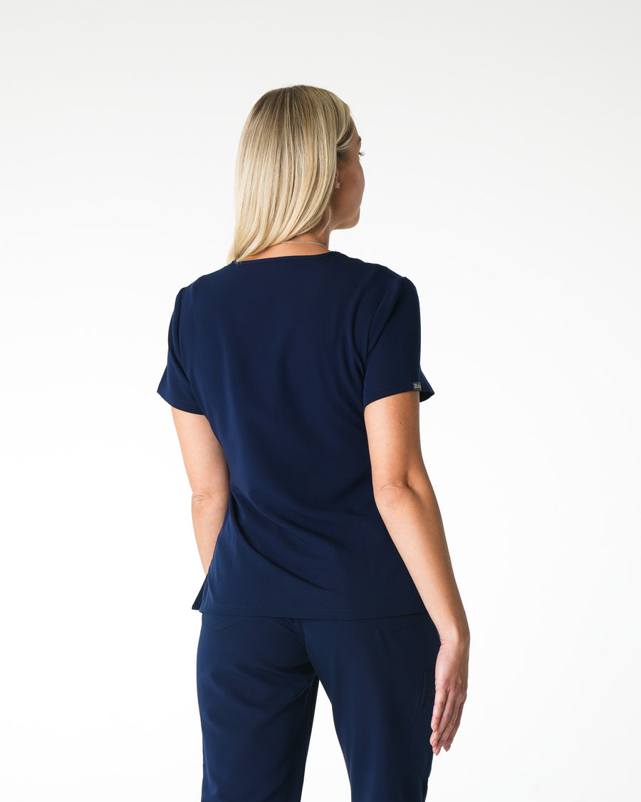 Navy V-Neck Scrub Tee